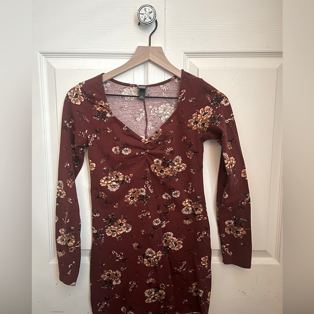 Burgundy Floral Dress